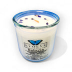Nebula soy candle detail showing handcrafted artisan quality and crystal