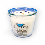 Nebula Rocks candle styled with starlight accents — cosmic celestial home decor
