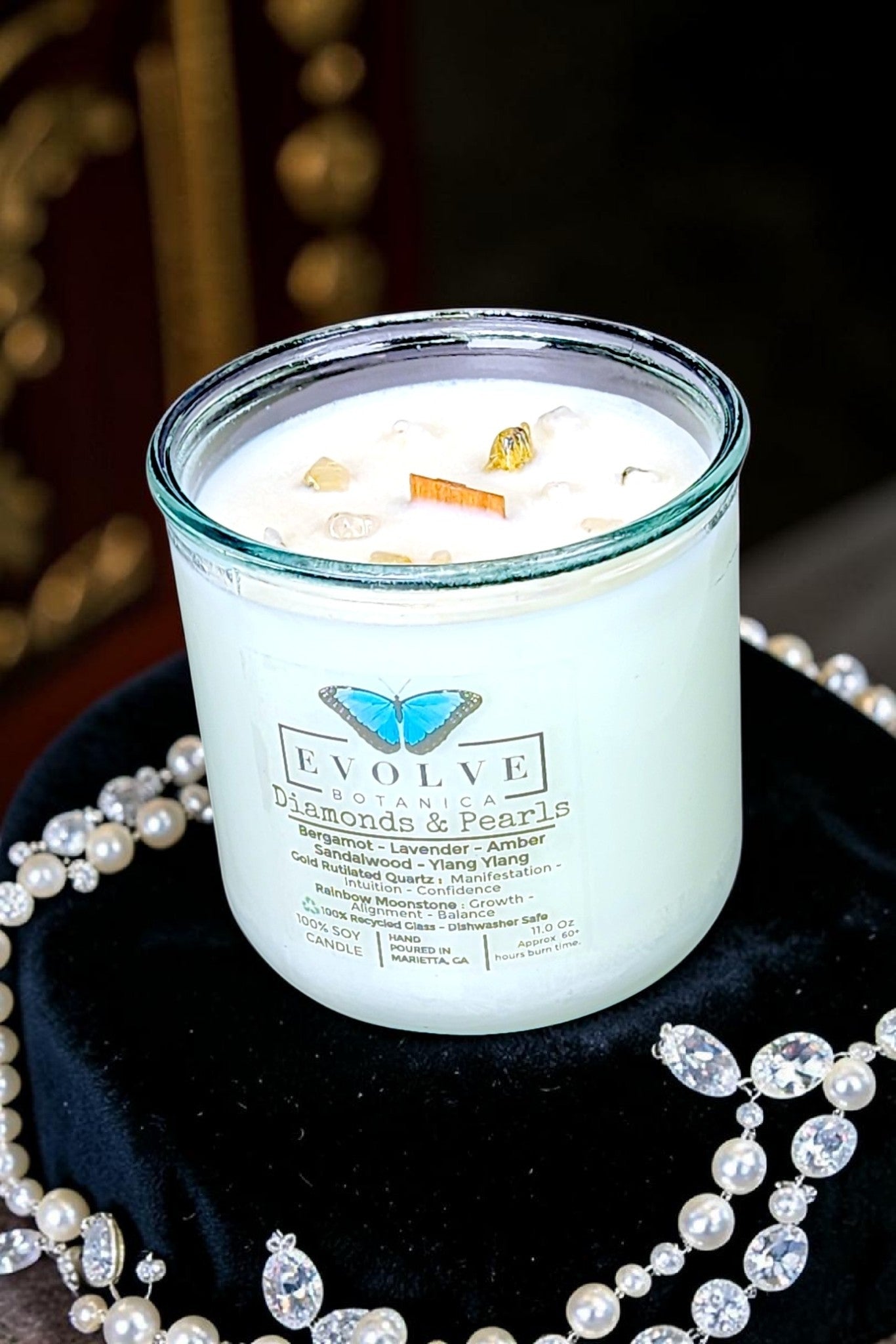 Rocks Candle - Diamonds & Pearls