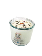 Evolve Botanica Hill Station Rocks Candle — wood wick soy candle topped with loose Hill Station chai (Chai Box × Evolve Botanica collab), scented with rose, cardamom and black tea