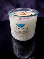 Rocks Candle – Belladonna & Brandy (Wood Wick, Lepidolite & Black Obsidian Gemstone Soy Candle)