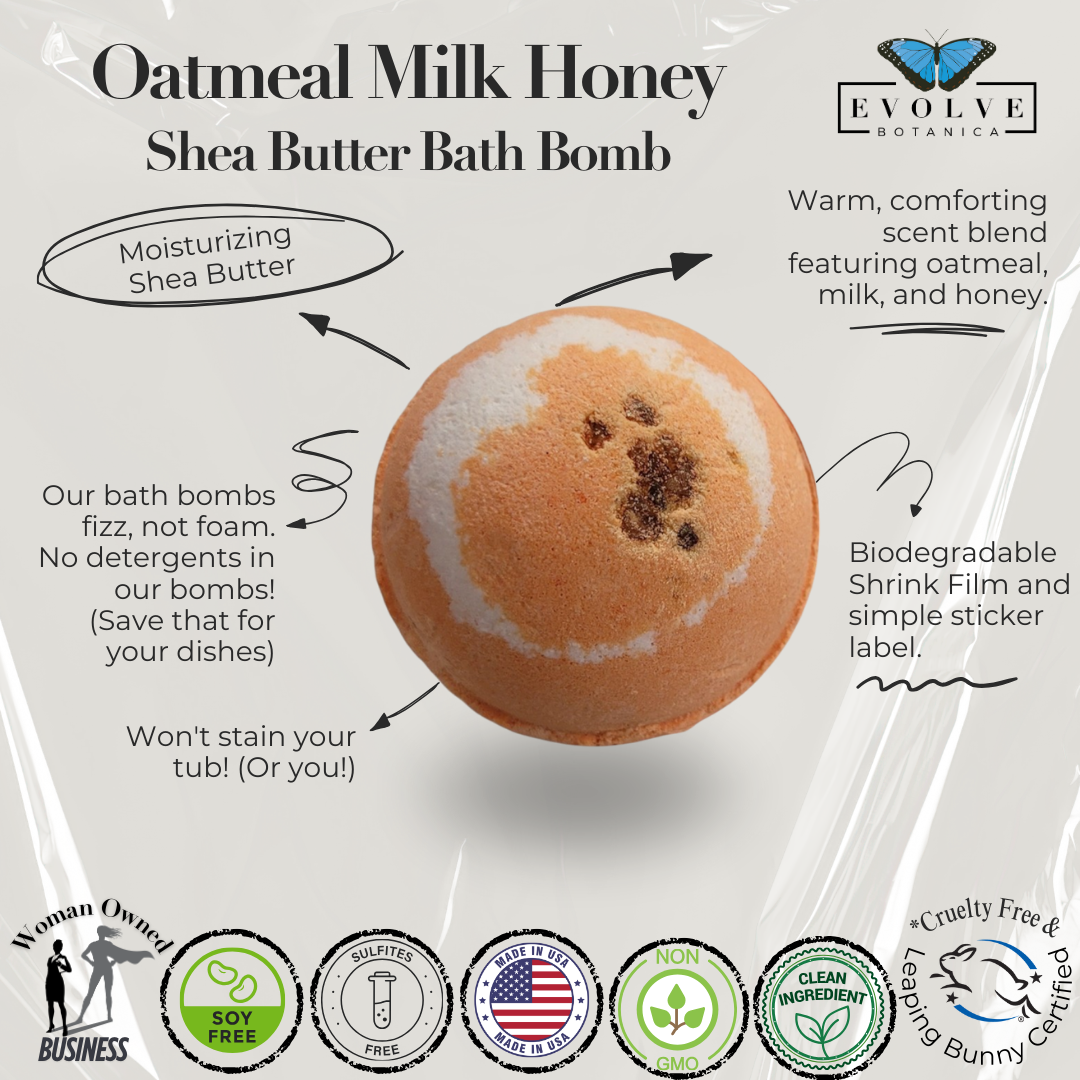 Oatmeal Milk Honey Bath Bomb - Honey & Oatmeal