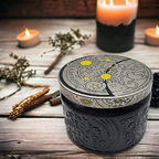 Spellbound  - Wood Wick Soy Candle (Black Tourmaline) Embossed Glass