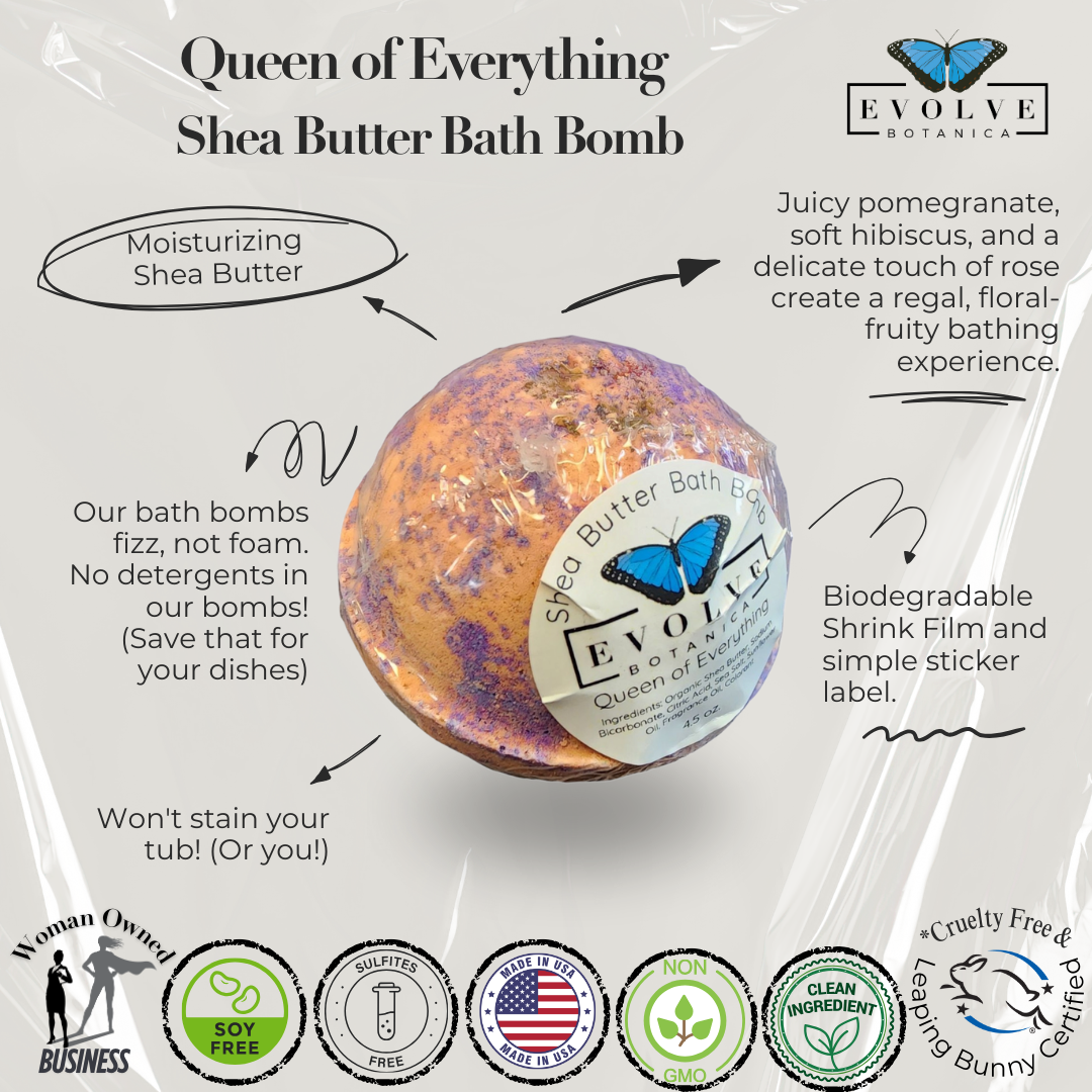 Queen of Everything Bath Bomb - Pomegranate, Hibiscus & Rose