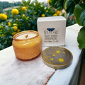 Capri Lemon - Wood Wick Soy Candle (Citrine) - Embossed Glass