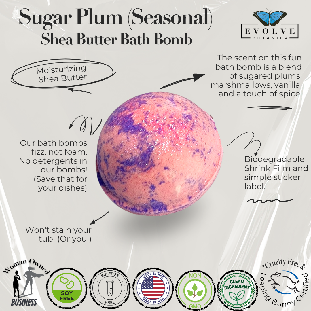 Sugar Plum Bath Bomb - Sugared Plums, Marshmallow, Vanilla & Spice
