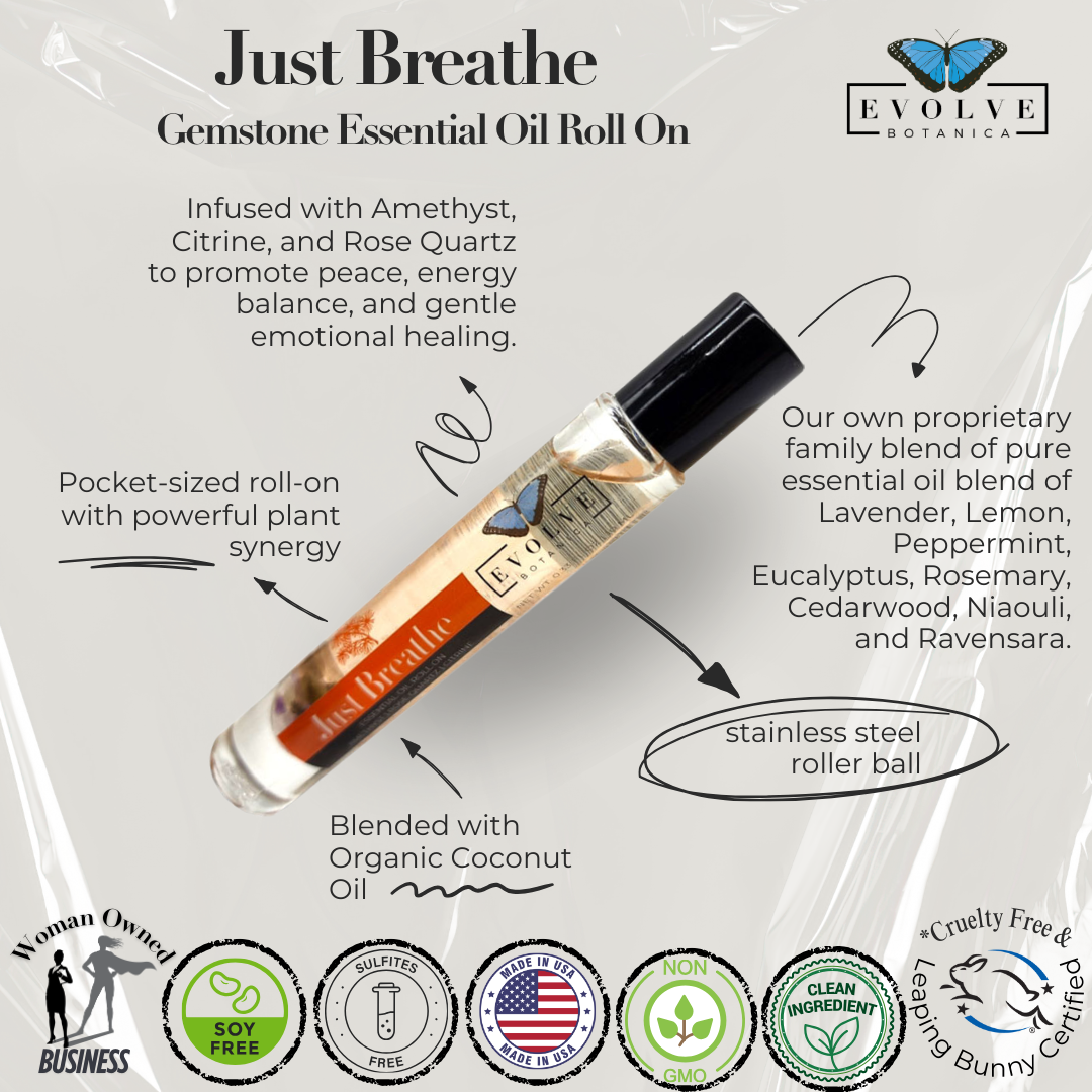 Just Breathe Gemstone Essential Oil Roll-On