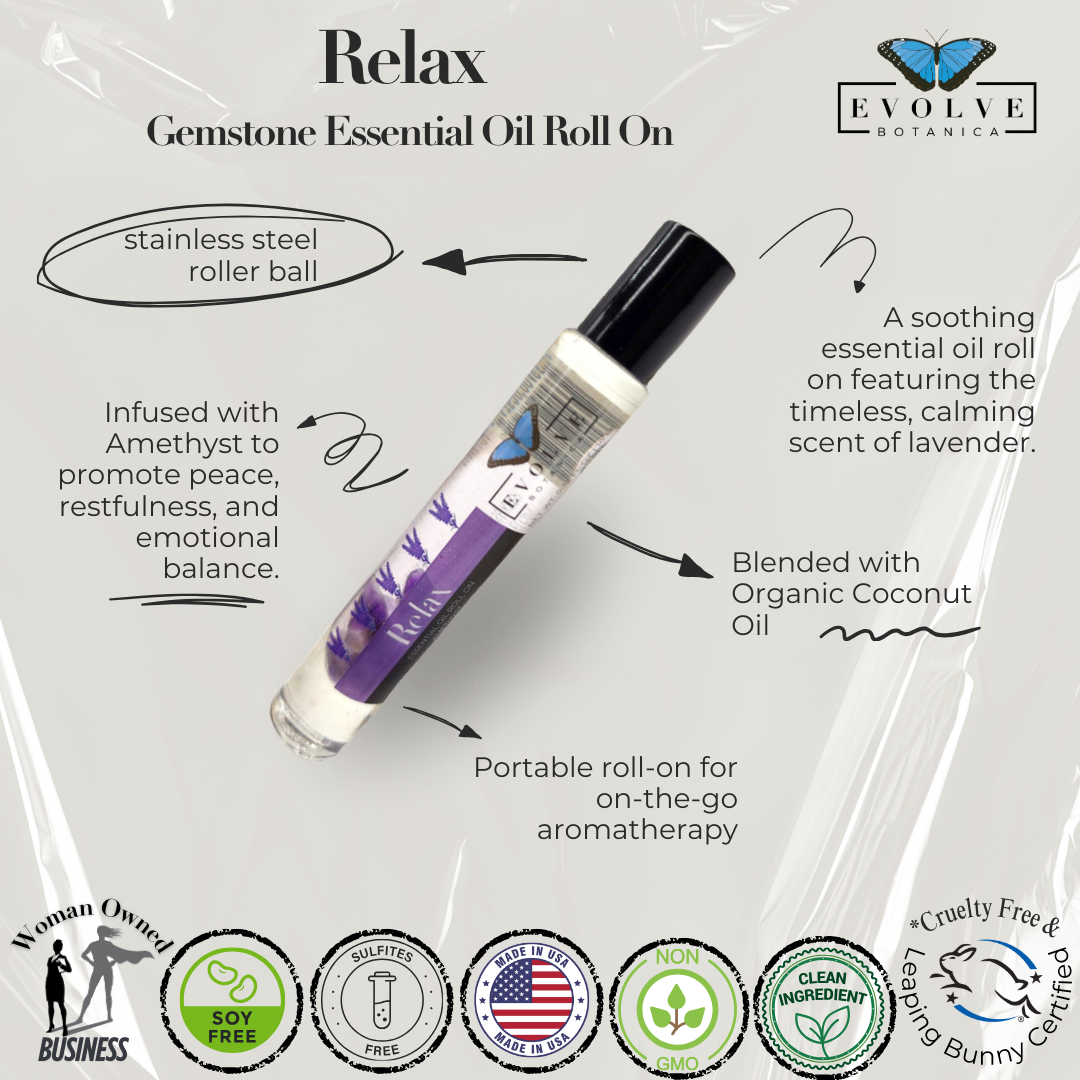 Gemstone Essential Oil Roll On - Relax