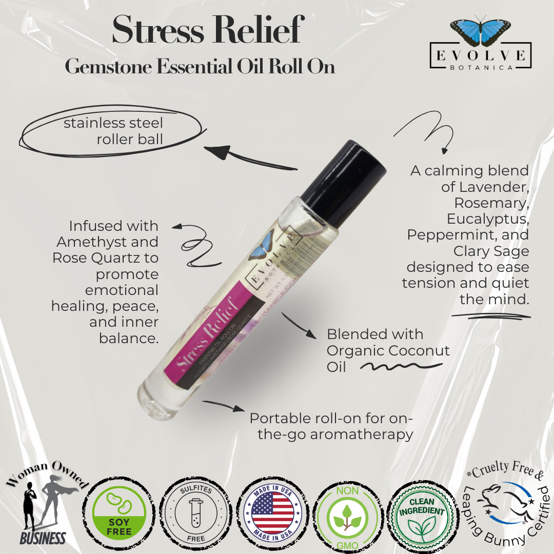 Stress Relief Gemstone Essential Oil Roll-On