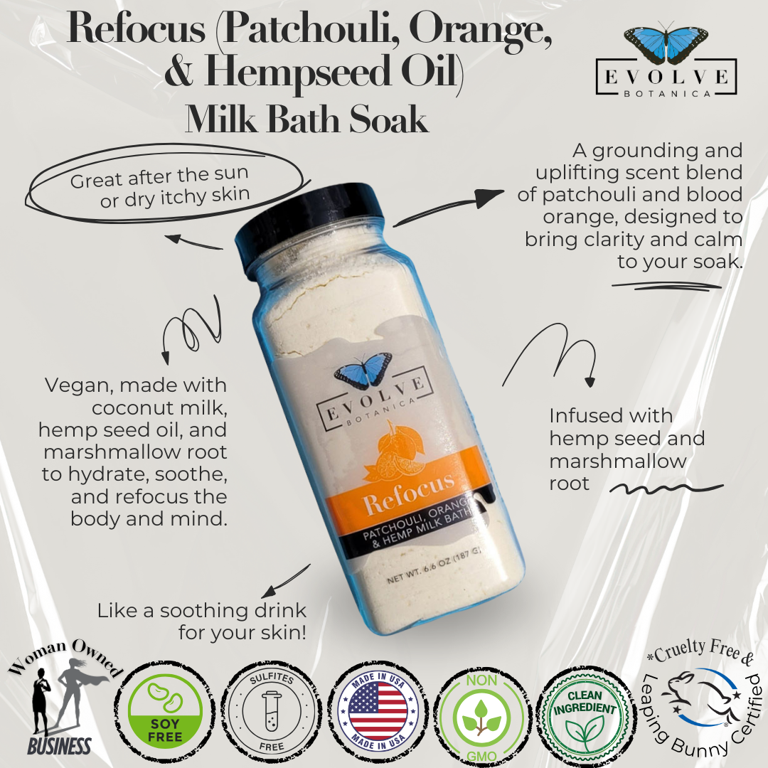 Milk Bath - Refocus (Patchouli, Orange, & Hempseed Oil)