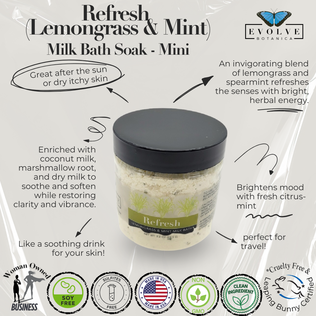 Milk Bath - Refresh (Lemongrass & Mint) Mini