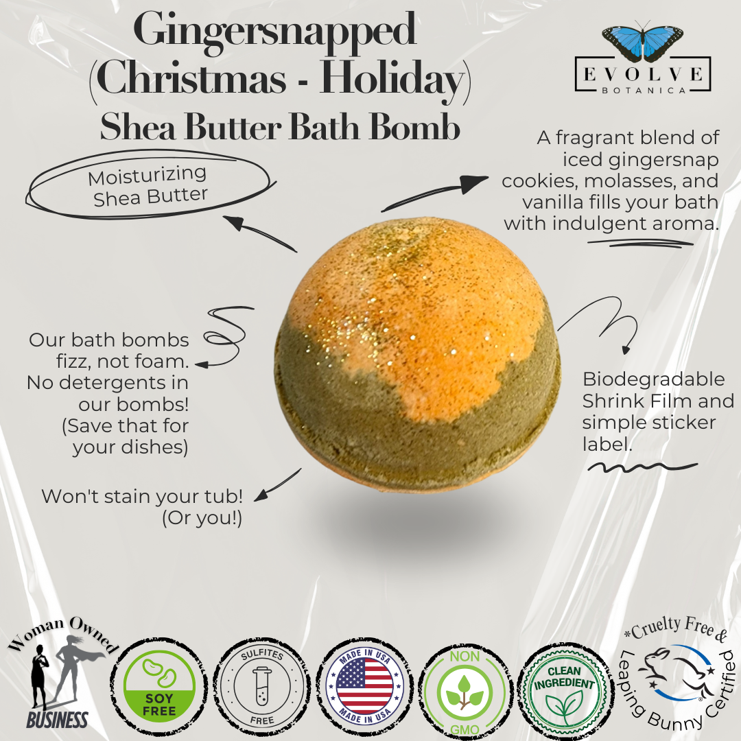 Gingersnapped Bath Bomb - Sugar, Spice, Molasses, Cookie