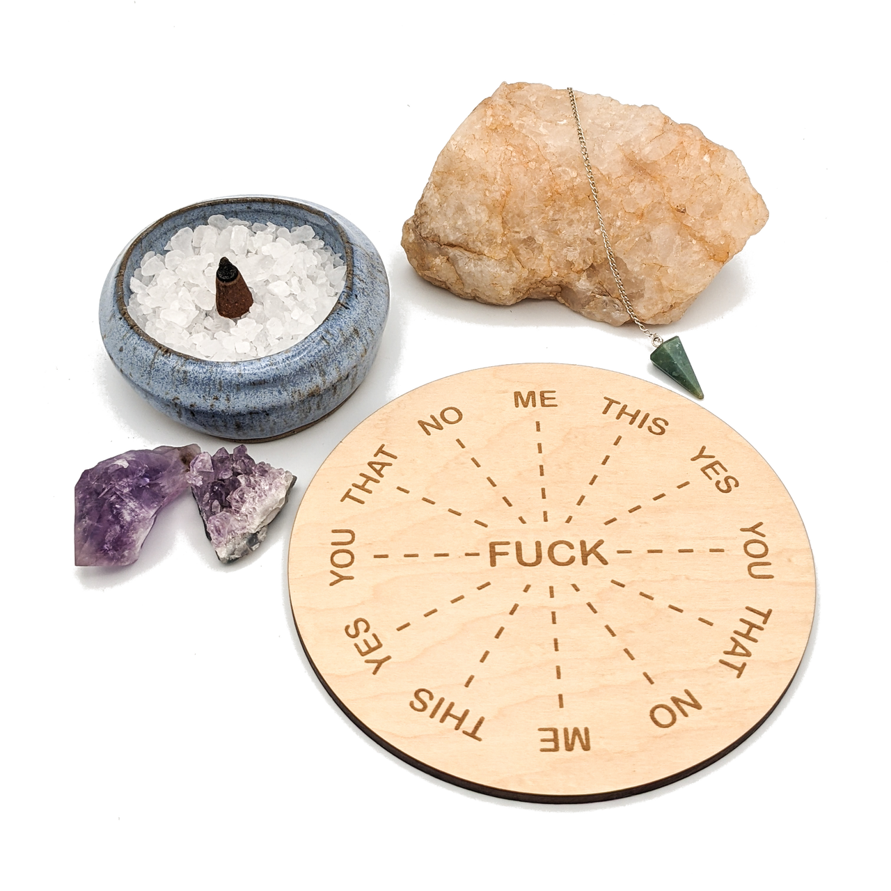 Evolve Botanica Ritual Pursuits Gifts and Accessories Pendulum Board - F* Everything