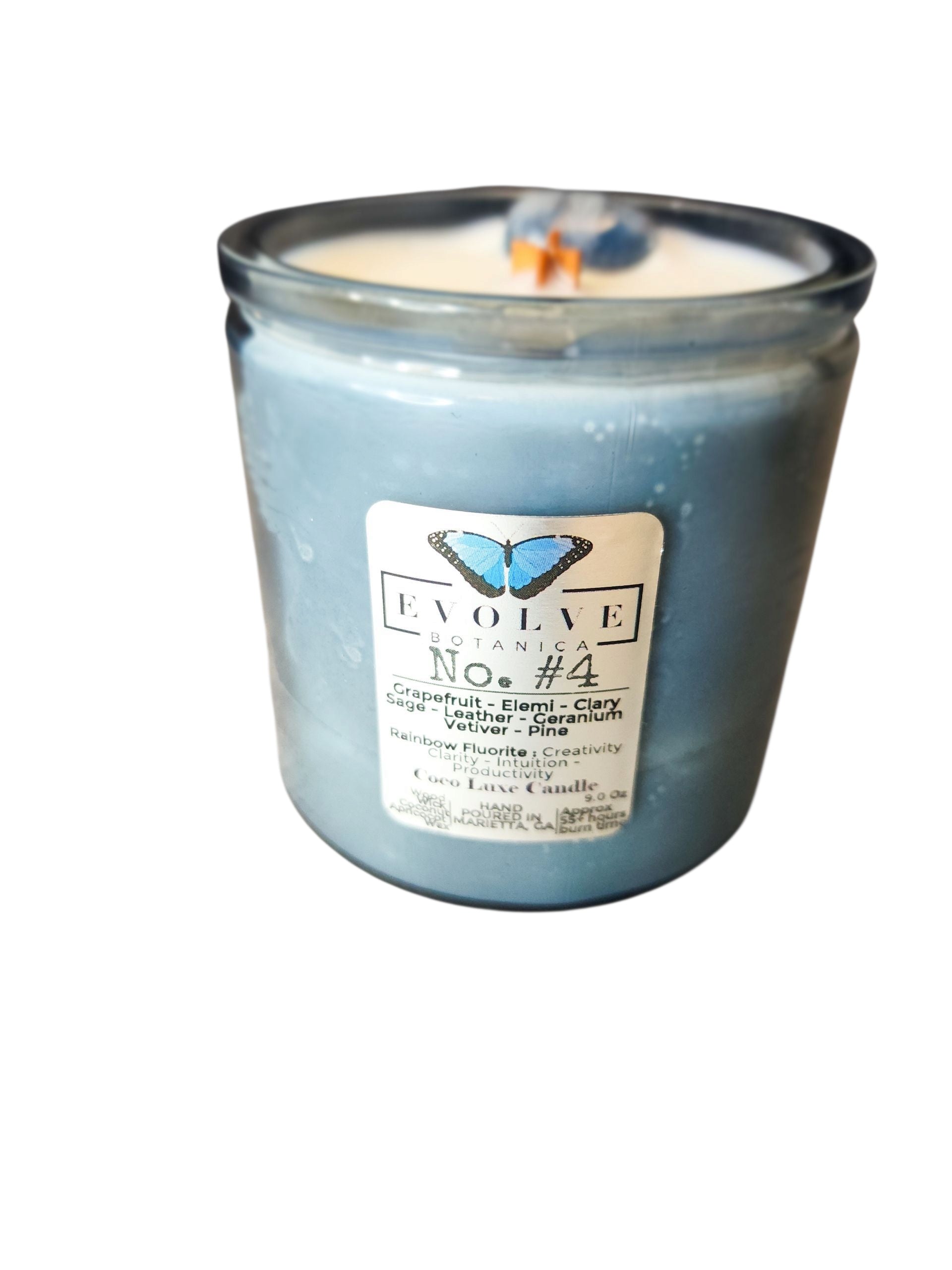 9oz Coco Luxe Candle - No. #4 (Rainbow Fluorite)