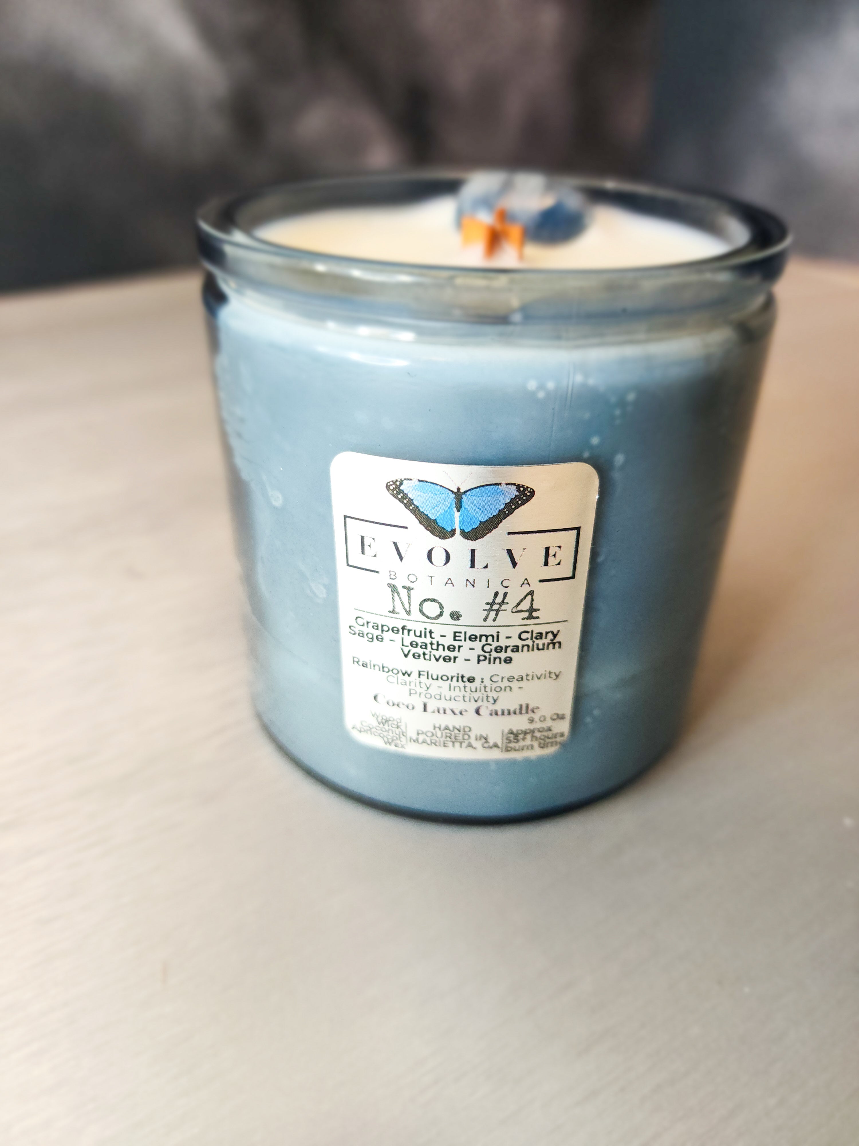 9oz Coco Luxe Candle - No. #4 (Rainbow Fluorite)