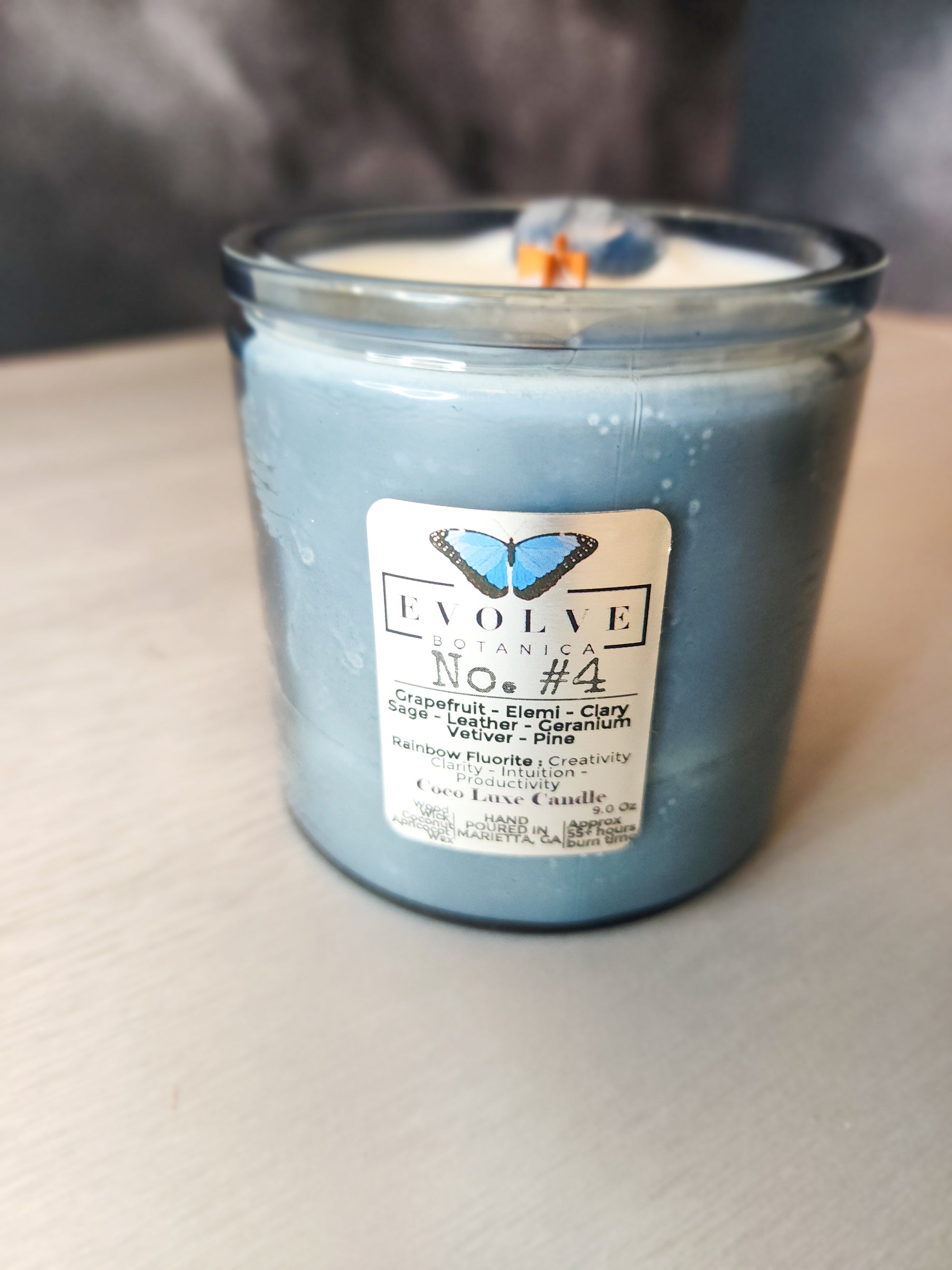 9oz Coco Luxe Candle - No. #4 (Rainbow Fluorite)