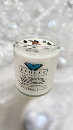 Evolve Botanica Classic 9oz Jam Jar Crystal Soy Candle - 50 Shades (Onyx & Blue Kyanite)