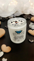 Evolve Botanica Classic 9oz Jam Jar Crystal Soy Candle - 50 Shades (Onyx & Blue Kyanite)