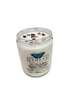 Evolve Botanica Classic 9oz Jam Jar Crystal Soy Candle - 50 Shades (Onyx & Blue Kyanite)