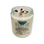 Evolve Botanica Classic 9oz Jam Jar Crystal Soy Candle - Bonfire (Obsidian & Mookaite)