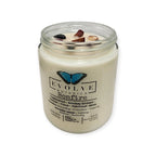 Evolve Botanica Classic 9oz Jam Jar Crystal Soy Candle - Bonfire (Obsidian & Mookaite)
