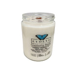 Evolve Botanica Classic 9oz Jam Jar Crystal Soy Candle - Cranberry Woods (Garnet & Smokey Quartz)