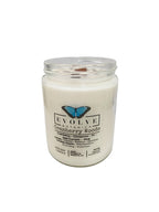 Evolve Botanica Classic 9oz Jam Jar Crystal Soy Candle - Cranberry Woods (Garnet & Smokey Quartz)