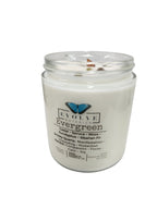 Evolve Botanica Classic 9oz Jam Jar Crystal Soy Candle - Evergreen (Smoky Quartz & Peridot)