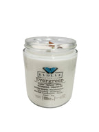 Evolve Botanica Classic 9oz Jam Jar Crystal Soy Candle - Evergreen (Smoky Quartz & Peridot)