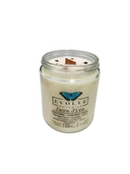 Evolve Botanica Classic 9oz Jam Jar Crystal Soy Candle - Java Jive (Tiger Eye & Smoky Quartz)