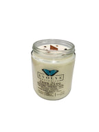 Evolve Botanica Classic 9oz Jam Jar Crystal Soy Candle - Java Jive (Tiger Eye & Smoky Quartz)