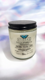 Evolve Botanica Classic 9oz Jam Jar Crystal Soy Candle - You're F*#@king Fabulous (Amethyst, Quartz, Smoky Quartz, Cacoxenite, Rutile, Goethite, & Lepidocrocite)