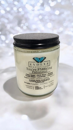 Evolve Botanica Classic 9oz Jam Jar Crystal Soy Candle - You're F*#@king Fabulous (Amethyst, Quartz, Smoky Quartz, Cacoxenite, Rutile, Goethite, & Lepidocrocite)