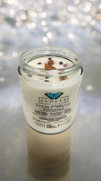 Evolve Botanica Classic 9oz Jam Jar Crystal Soy Candle - You're F*#@king Fabulous (Amethyst, Quartz, Smoky Quartz, Cacoxenite, Rutile, Goethite, & Lepidocrocite)
