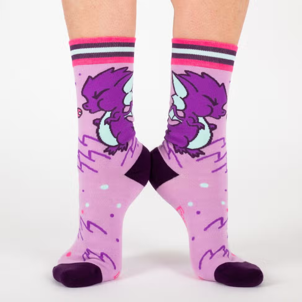 Evolve Botanica Cute Dragon Crew Socks