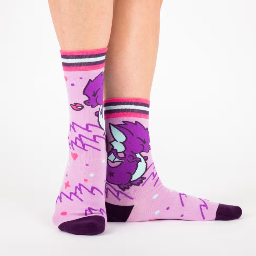 Evolve Botanica Cute Dragon Crew Socks