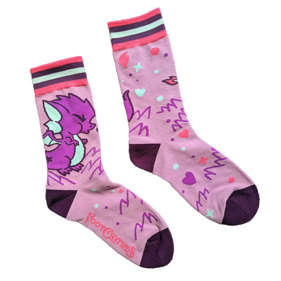 Evolve Botanica Cute Dragon Crew Socks