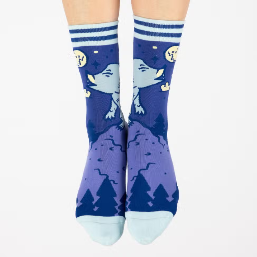 Evolve Botanica Cute Werewolf Crew Socks