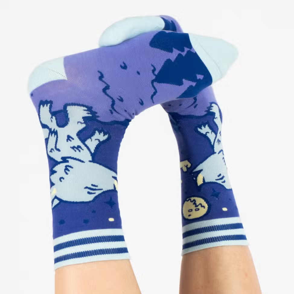 Evolve Botanica Cute Werewolf Crew Socks