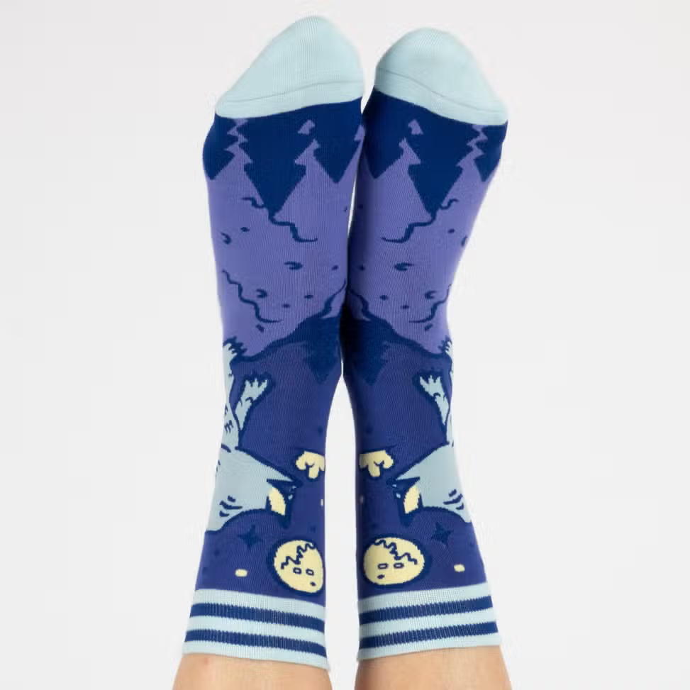 Evolve Botanica Cute Werewolf Crew Socks