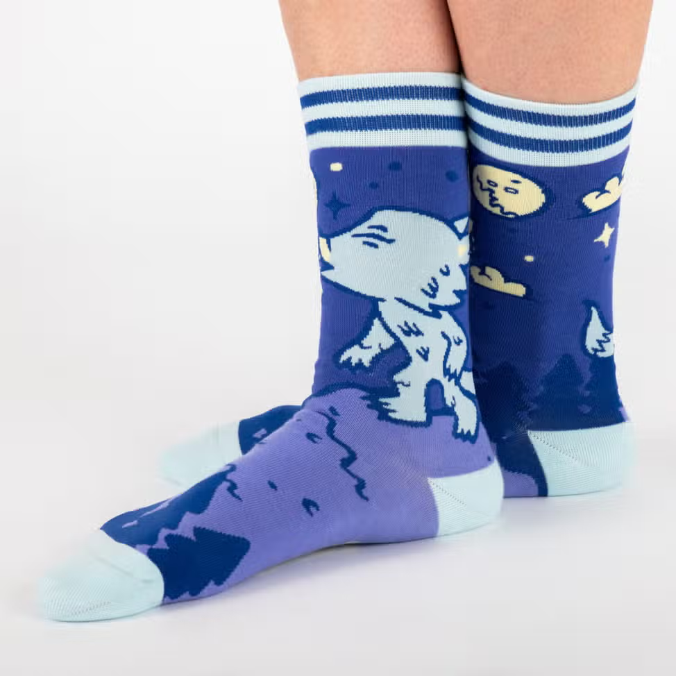Evolve Botanica Cute Werewolf Crew Socks