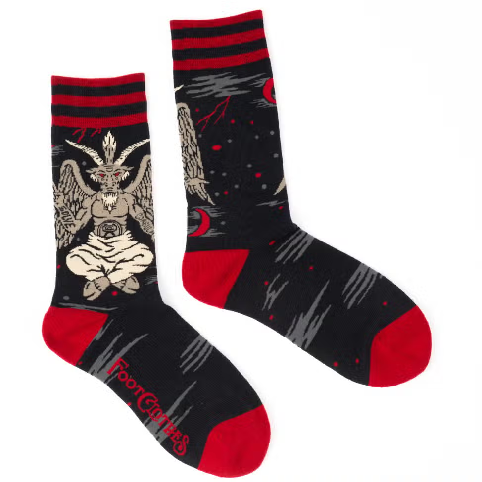Evolve Botanica Evil AF Baphomet Crew Socks