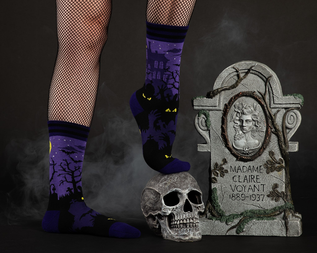 Evolve Botanica Haunted House Crew Socks