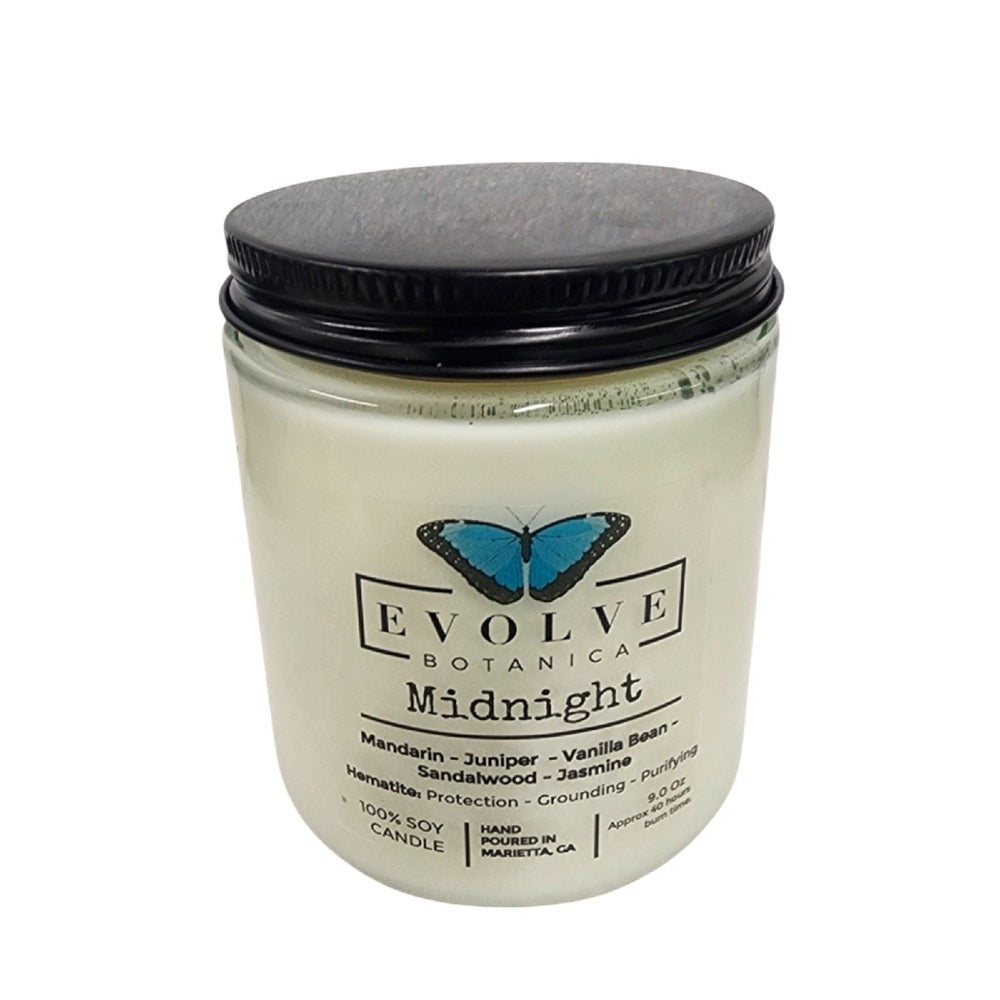 Midnight 9oz Jam Jar Soy Candle, Super Seven