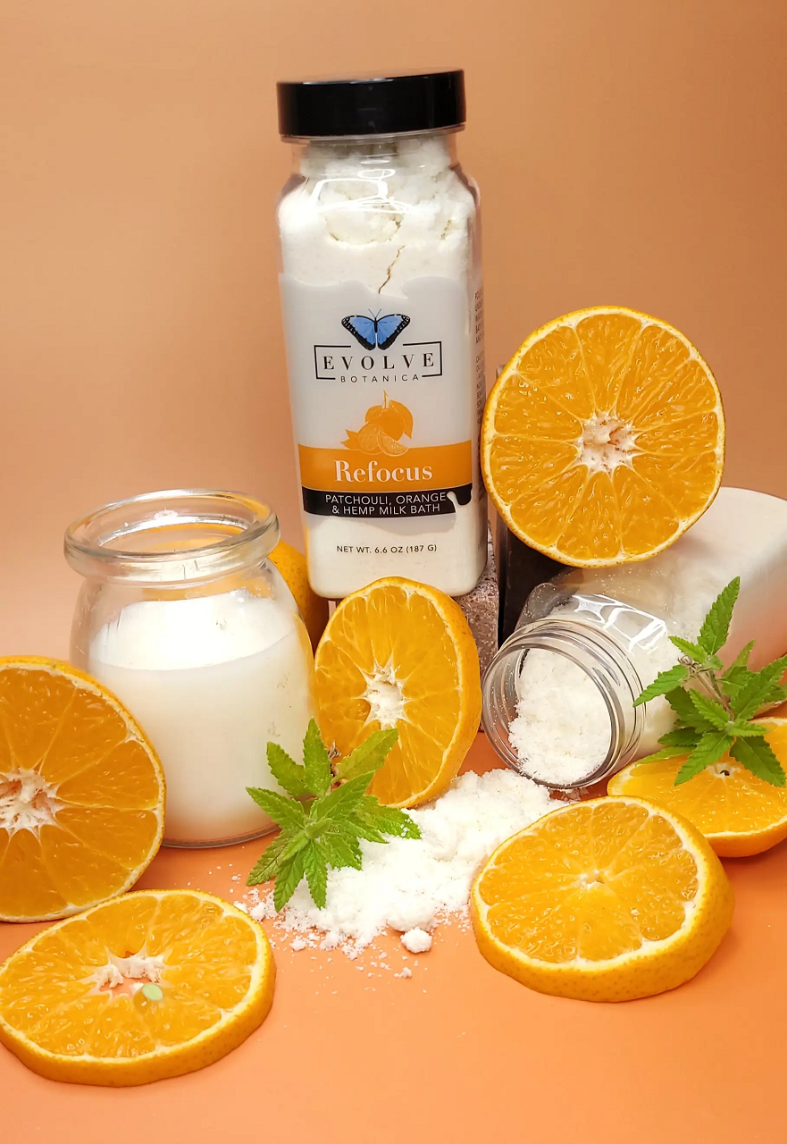 Milk Bath - Refocus (Patchouli, Orange, & Hempseed Oil) Milk Baths Evolve Botanica