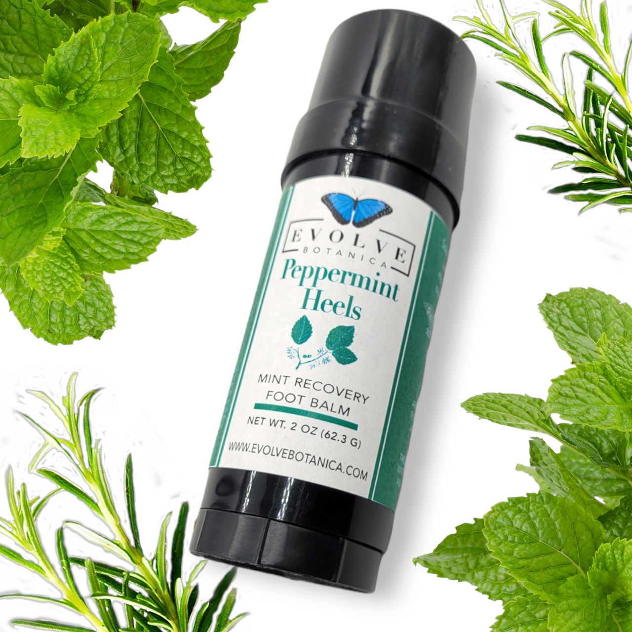 Evolve Botanica Skincare - Peppermint Heels - Mint Recovery Foot Balm