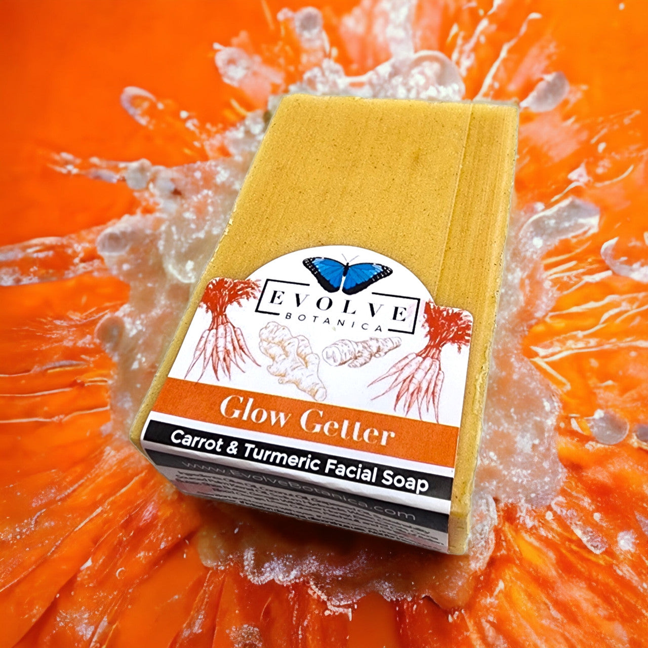 Evolve Botanica Standard Soap - Glow Getter (Carrot, Turmeric & Honey Facial Soap)
