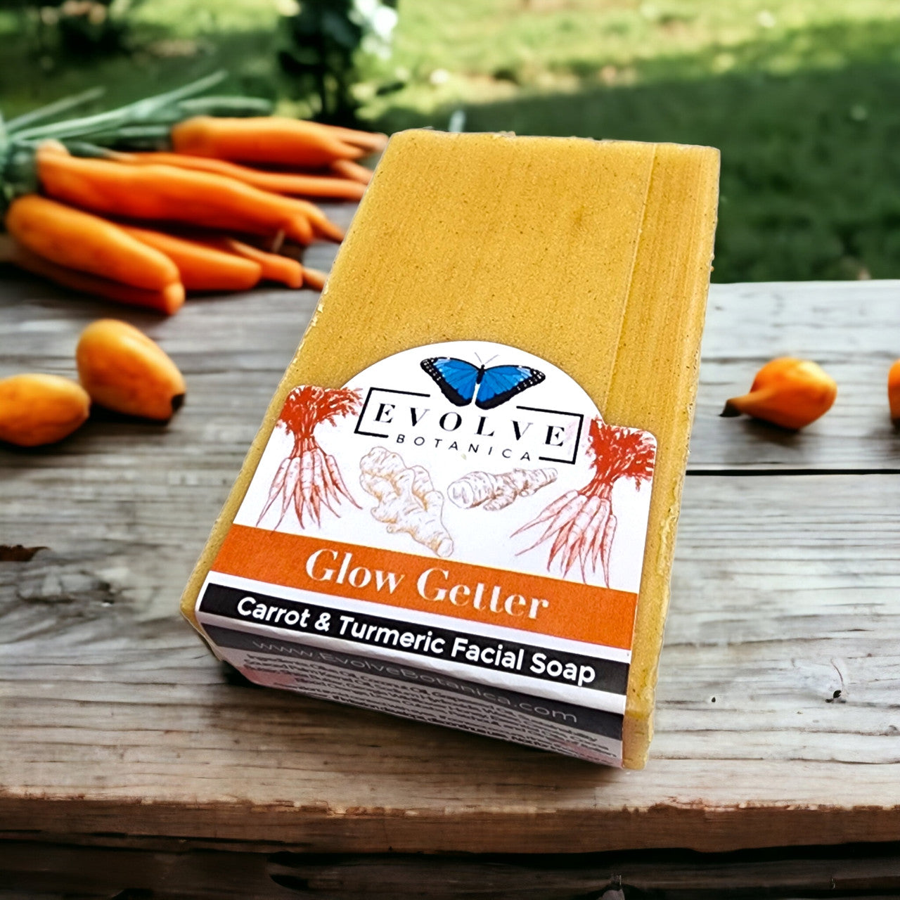 Evolve Botanica Standard Soap - Glow Getter (Carrot, Turmeric & Honey Facial Soap)