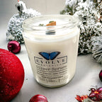 Evolve Botanica Classic 9oz Jam Jar Crystal Soy Candle - Silver Spruce (Moss Agate)