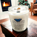 Evolve Botanica Classic 9oz Jam Jar Crystal Soy Candle - Silver Spruce (Moss Agate)